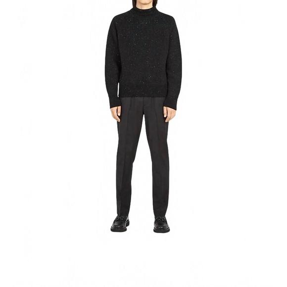 NEW SALVATORE FERRAGAMO tinted sequined turtleneck sweater in black